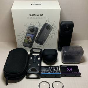 [觀塘實體店] 二手 Insta360 X4 (共2電+鏡頭保護套+快速充電器+玻璃鏡頭保護蓋+控溫...
