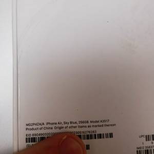 Iphone 17 Air, Sky Bluse,256GB Model A3517