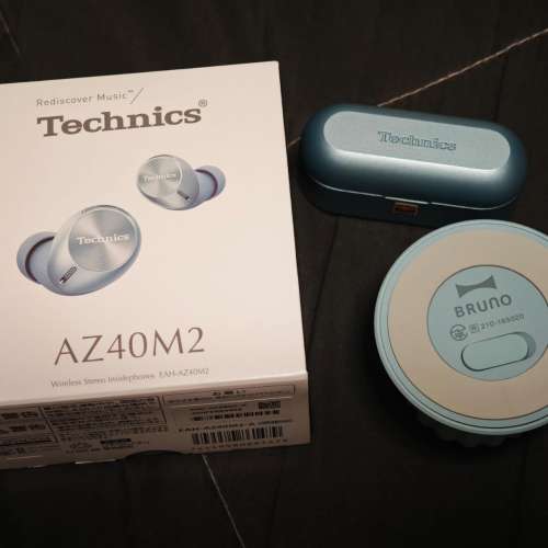 95%新 Technics EAH-AZ40M2 藍色 Mark II + Bruno Knox Speaker 防水磁力旋鈕藍牙...