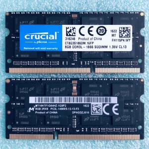 Crucial (Micron) DDR3L 14900 1866MHZ SODIMM 16Gb(8Gb x2) ￼