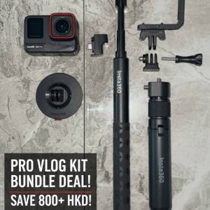 Insta360 Ace Pro: PRO VLOGGING KIT | 512GB Card, Mic Adapter, Invisible Stick