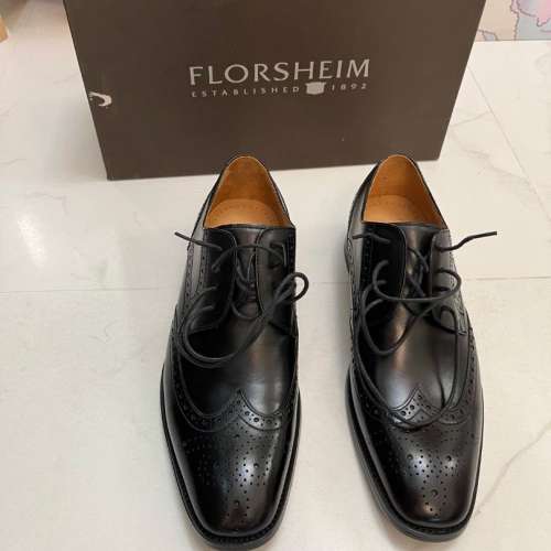 100%全新 Florsheim Royal Imperial 經典黑色真皮皮鞋