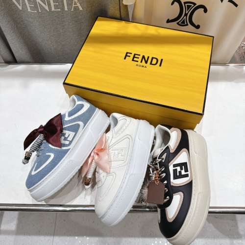 芬迪 2025ss新款 First 1系列网面系带厚底休闲运动鞋