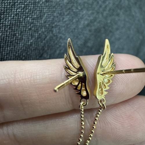 18k金天使之翼🪽雙色進口工藝耳環（耳釘）