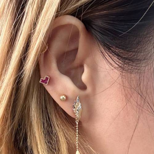 18k金天使之翼🪽雙色進口工藝耳環（耳釘）