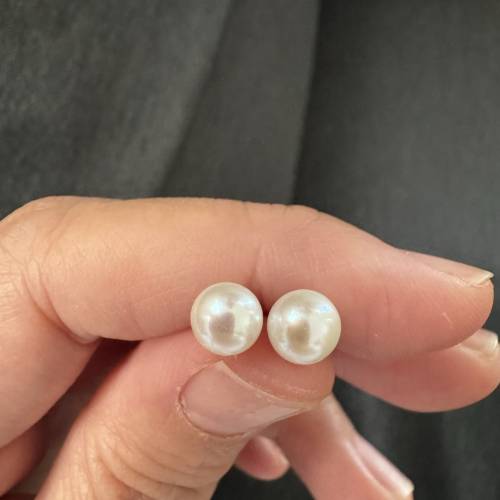 18k金天然淡水珍珠耳釘
