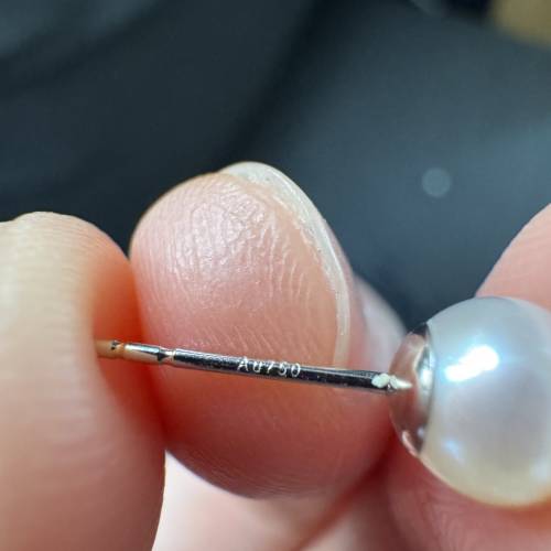 18k金天然淡水珍珠耳釘