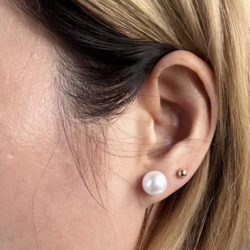 天然淡水珍珠耳釘925銀針