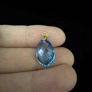 18k金扣托帕石吊墜