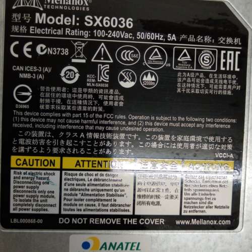 Mellanox SX6036 36 Port QSFP FDR Managed Infiniband Switch
