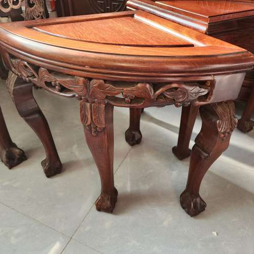 老旧花梨红木茶几四连椅