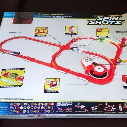 Hot Wheels 電動陀螺 風火輪 旋轉飛碟發射軌道賽道 Spin Shotz Rail Rip Race Playset