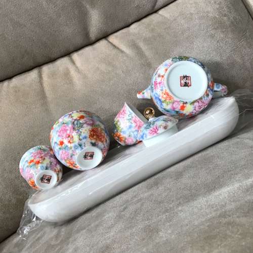 🍵 Ceramic Tea Set with Tray Flower NEW 全新 瓷 茶具 花 🍵