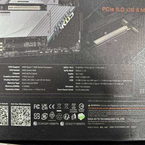 代理換新 Gigabyte X670E AORUS Master 頂級底板