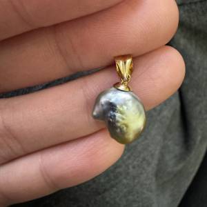 18k金海水金珠 keshi （異形）吊墜