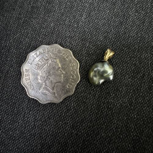 18k金海水金珠 keshi （異形）吊墜