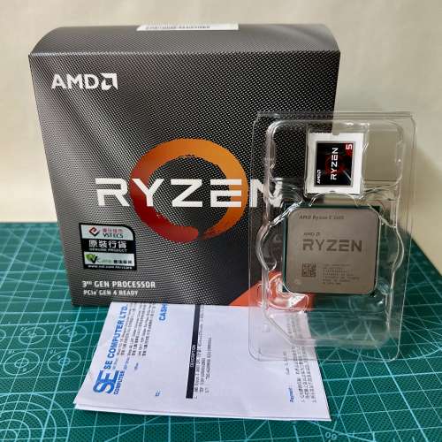 AMD Ryzen 5 3600 CPU AM4 R5 香港原裝行貨 連原裝散熱風扇(全新) 電腦 處理器