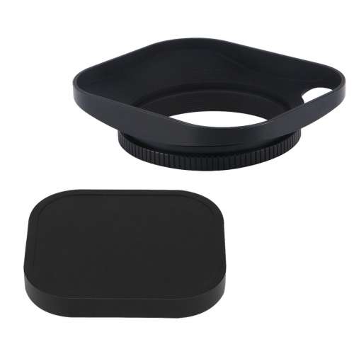 Haoge LH-B46P 46mm Square Metal Screw-in Lens Hood with Hollow Out Designed