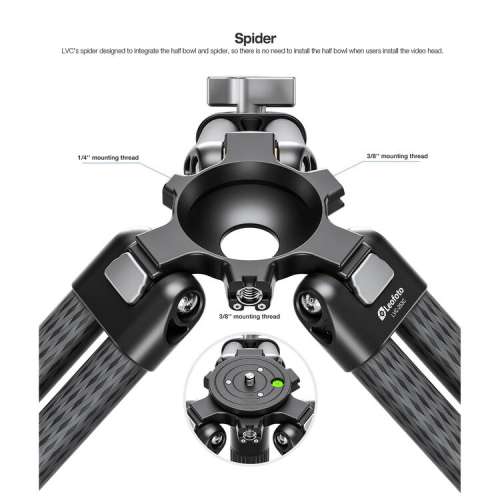 Leofoto LVC-253C Carbon Fiber Twin-Leg Tripod with BV-20 Video Head System