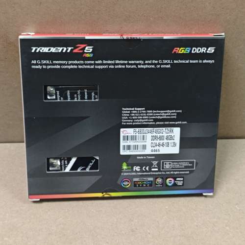 芝奇内存条 G Skill F5-6800J3446F 48GX2 -TZ5RW(4465)