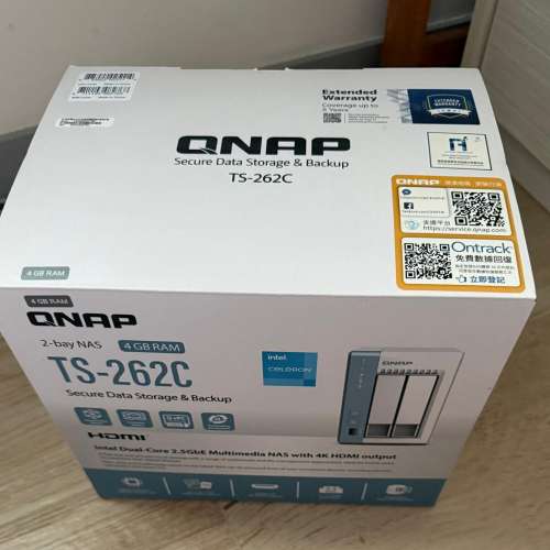 QNAP TS-262C 4G Ram 99%新全套有盒有單有保