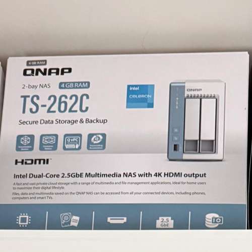 QNAP TS-262C 4G Ram 99%新全套有盒有單有保