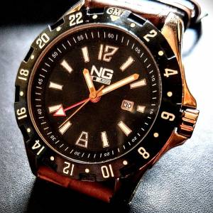 全新意大利 Narciso Greco NG 特式設計GMT玫瑰金色男装腕錶