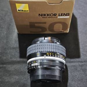 Nikon 50/1.2 AIS 有盒 冇單冇證 有前後蓋 99%new 鏡片完美新 功能全正常 送filter