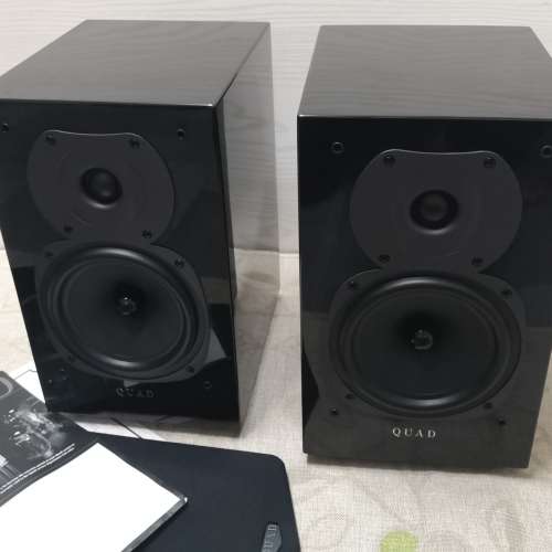 英國quda 12L2二代書架喇叭鋼琴黑95%新
