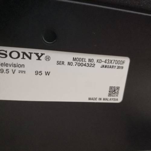 SONY KD-43X7000F 43寸4K電視(100%運作全正常,整體機身靓仔)
