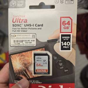 SanDisk Ultra SDXC UHS-I 64GB 記憶卡 全新未開無單