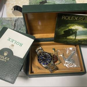私人收藏 ROLEX 16613 金鋼 藍面 T25面 U頭 1998年瑞士出世紙 底紙未甩 11格帶 連原...
