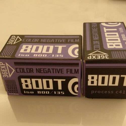 35mm - 2-rolls 800T Cine Color Negative film, Pre-remaval remjet, C-41, 36exp