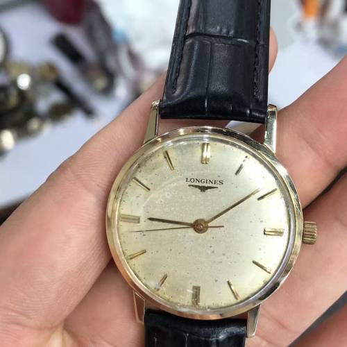 🌈🌈瑞士原裝浪琴(Longines)實金9K手上鏈機械表男表