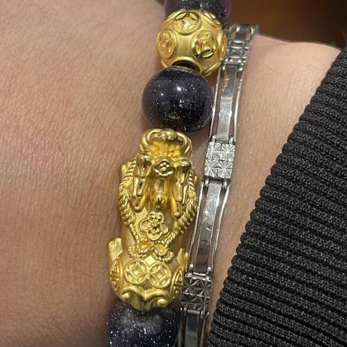 😆大大隻足金吸財貔貅手鏈 $4888