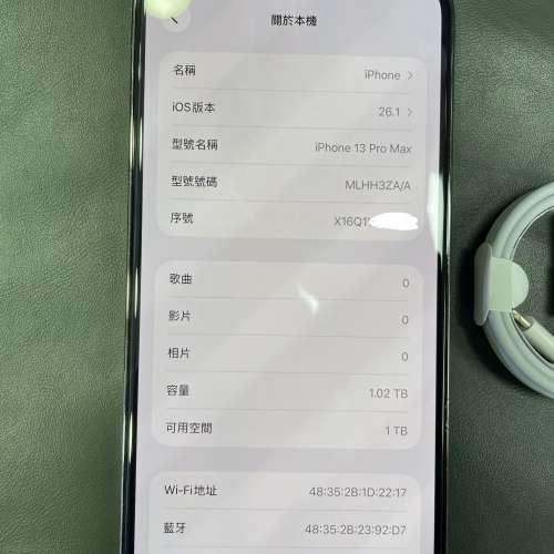 90%New iPhone 13 Pro Max 1TB 黑色 電池效能92% 香港行貨 有配件 自用首選超值