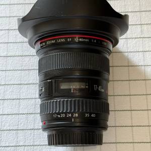 95% 新 Canon EF 17-40mm 4 L USM 連 HOYA HMC 77mm Filter 及遮光罩 Made in Japan