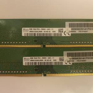 2條SK Hynix 8GB DDR4 2666 Desktop RAM