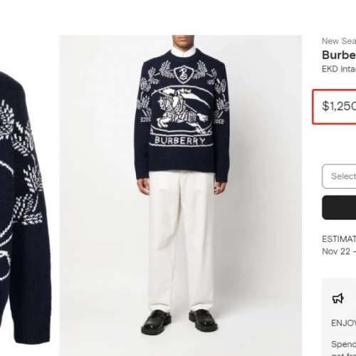 全新Burberry羊毛冷衫