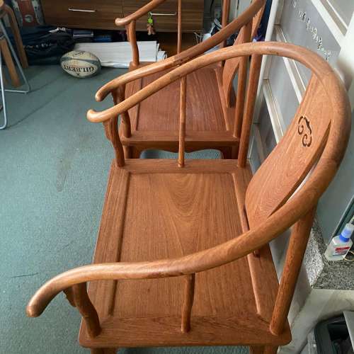 🪑Wooden Chairs 2pc Pair USED 木椅 一對 圈椅 🪑