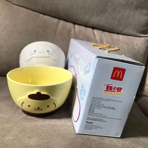 🥣 CINNAMOROLL & POMPOMPURIN Ceramic Bowl 2pc McDonald SANRIO 🍔 NEW 全新 陶...