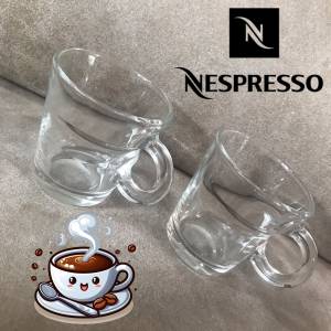☕️ NESPRESSO View Espresso Cups Glasses 2pc USED 咖啡杯 一對 ☕️