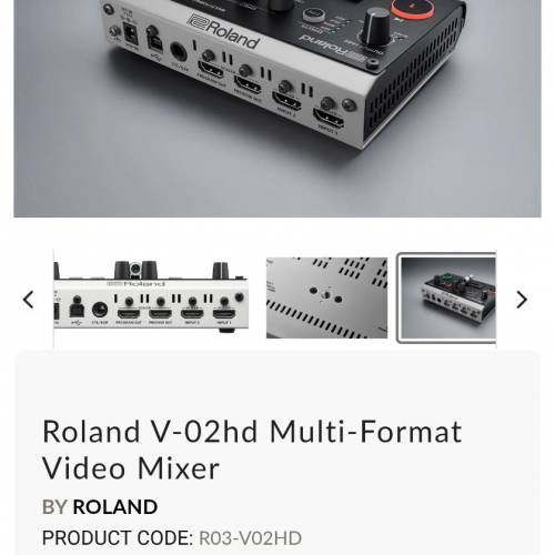 Roland Multi-Format Video Mixer V-02 HD 直播串流混影音器 視頻製作 自拍 剪片