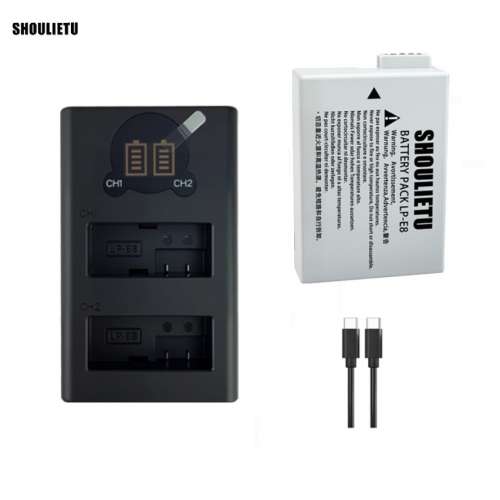 SHOULIETU CANON LP-E8 Lithium-Ion Battery Pack With Dual USB Type-C Charge 代...