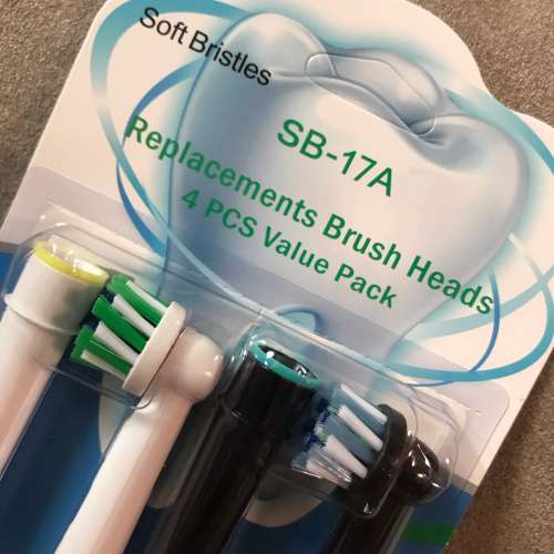 😬 Soft Bristles Toothbrush Heads 4pc Set 3rd Party Replacement NEW 全新代用電...