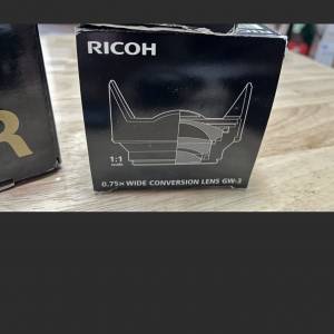 （Ricoh GR 可用）Ricoh 0.75x wide conversion lens GW-3 + Hood & Adapter GH-3