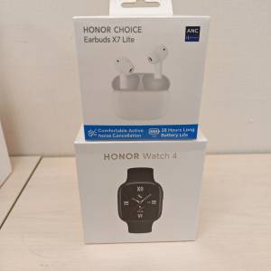 100%新 - Honor 榮耀 Watch 4 榮耀手錶4 + Honor 榮耀 Earbuds X7 lite 無線藍牙耳機
