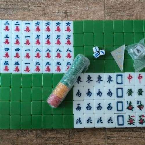 60%NEW 綠色 麻雀牌 麻將