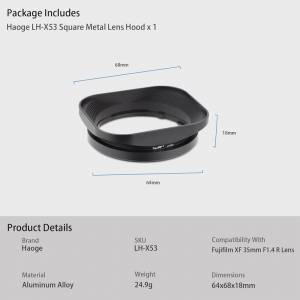 Haoge LH-X53 Bayonet Square Metal Lens Hood For Fujifilm XF 35mm f/1.4 R