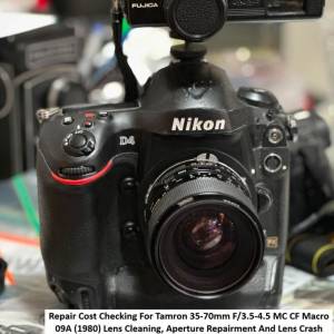 Repair Cost Checking For Tamron 35-70mm F/3.5-4.5 MC CF Macro 09A (1980) Lens